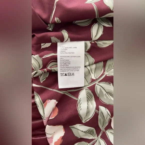 New Genuine Leather Tommy Bahama Burgundy Woman Jacket Full Zip - Picture 15 of 16